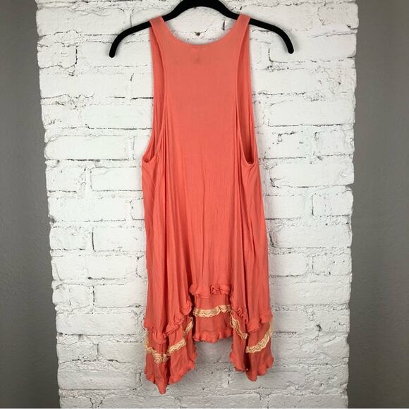 Free People Peach Ruffle Tank - Picture 2 of 7